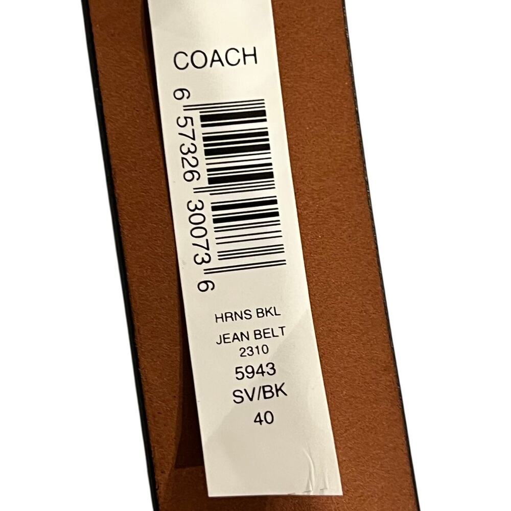 Coach Men's Black Leatherware Jeans Belt - Size 40 NWT - Picture 3 of 6